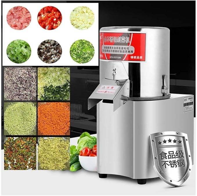 600W Commercial Food Processor & Meat Grinder - 110V Electric Vegetable Chopper, Stainless Steel Slicer with Adjustable Thickness - 120kg/h High Capacity, Heavy Duty for Kitchen, Restaurant, Catering