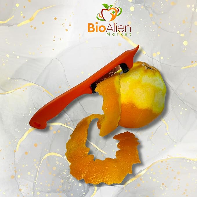 German Steel Double Blade Peeler, Effortless Precision, Ergonomic Handle, Bioalien Market Solingen Peeler DUO