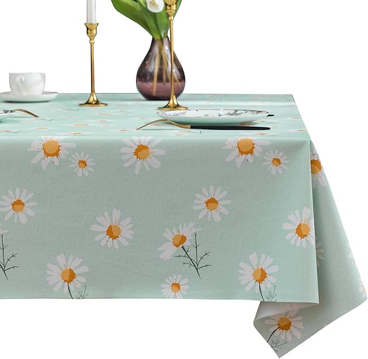 Square Table Cloth,100% Waterproof Tablecloth OilProof SpillProof Vinyl Table Cloth, Wipe Clean Plastic Table Cover for Dining, Camping, Indoor and Outdoor 54" x 54",Mum Bloom