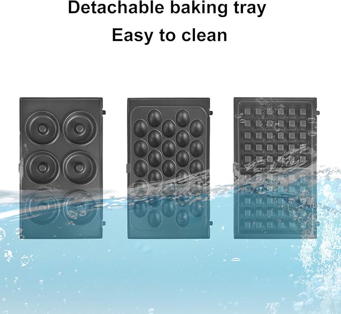3 Interchangeable Baking Plates for Making Doughnut or Waffle Maker-Eggette and Much More