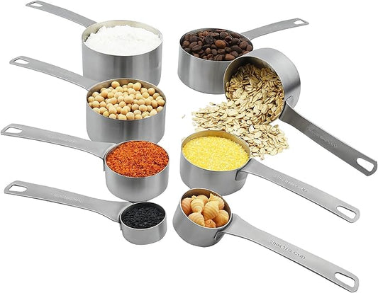 Smithcraft 8-Piece Stainless Steel Measuring Cups Set, Siliver, 240ml