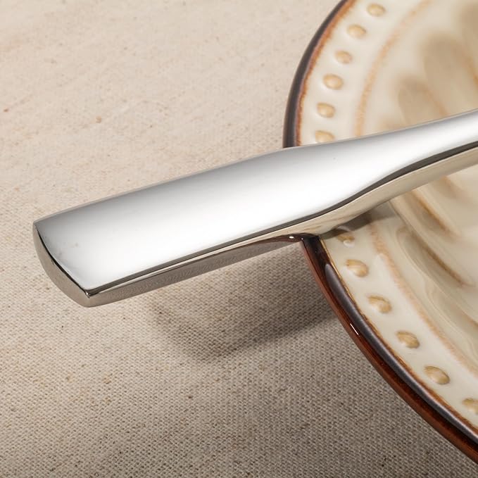 Alata Kate Steak Knives, Set of 12, Stainless Steel Flatware, Mirror Polished Cutlery, Dishwasher Safe