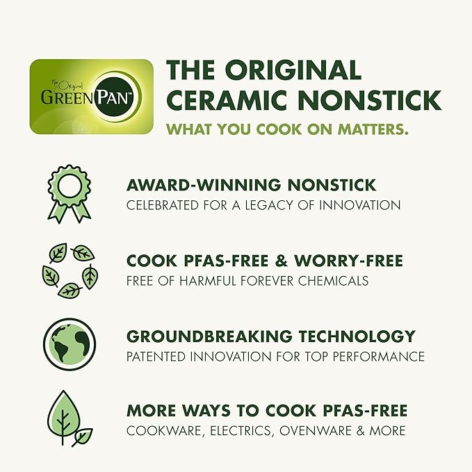 GreenPan Elite 13 Piece Wooden Knife Block Set, Professional Stainless Steel Blades with Titanium Coating, Ultra-Sharp Kitchen Cutlery, Chef, Santoku, Bread & Steak Knives, Ergonomic Wood Handles