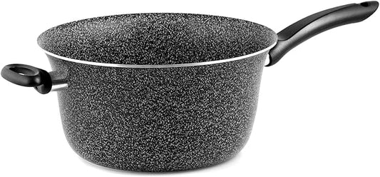 Home Non-Stick Kettle with Handle, Stone, Black/Silver, 20 cm