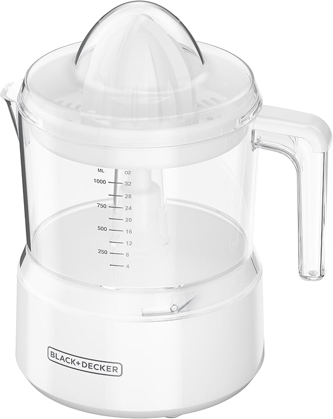 BLACK+DECKER 32oz Citrus Juicer, White, CJ650W, Small