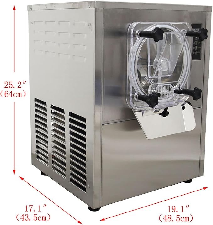Ice Cream Maker Commercial Hard Serve Ice Cream Machine Stainless Steel 110V 25-30L/H Ice Cream Makers Countertop for Milk Tea shops Western Restaurants Supermarket Bars
