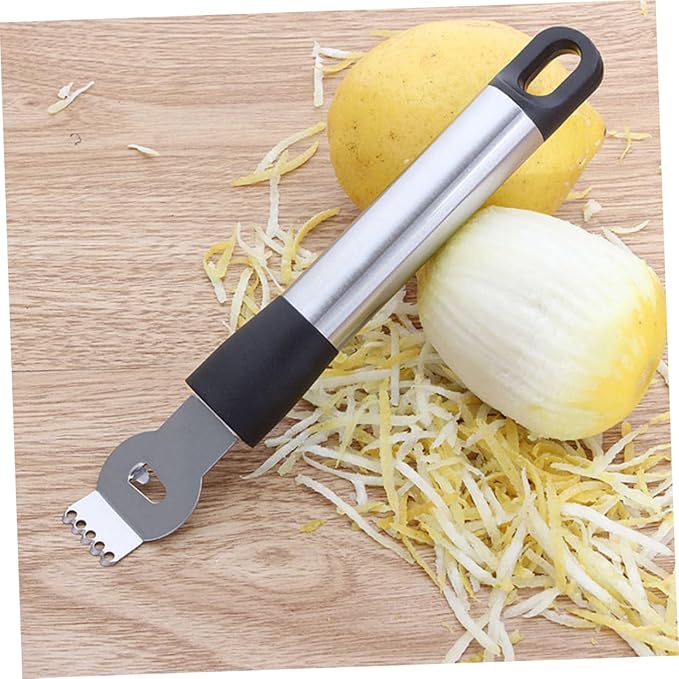 Stainless Steel Lemon Zester Peeler Grater with Razor Teeth for Easy Citrus Chocolate Cheese Slicing Comfortable Grip Random Color Must Have Kitchen Essential Random Color
