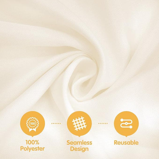 BRILLMAX 6 Pack Ivory Tablecloths 60 x 102 Inch for 6ft Rectangle Tables - 150 GSM Polyester Fabric, 15" Standard Drop, Water, Stain & Wrinkle Resistant Cloth Cover for Wedding Banquet Dining Buffet