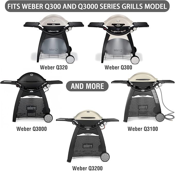 7646 Q3200 Griddle Full Size Grill Replacement Parts for Weber Q300 Q320 Q3000 Q3100 Flat Top Griddle Insert 6506 57060001 6559 586002 404341 Accessories Cast Iron Reversible Griddle Plate