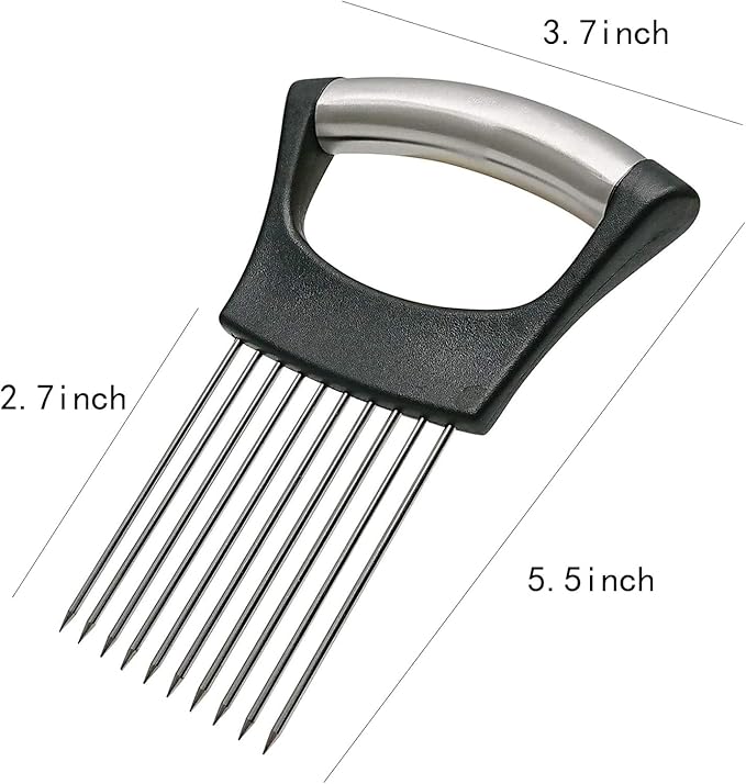 tainless Steel Onion Holder for Slicing,Onion Slicer Holder,Onion Cutter for Slicing of Onions,Tomatoes,Avocados,Eggs and Other Vegetables,KItchen Utensils