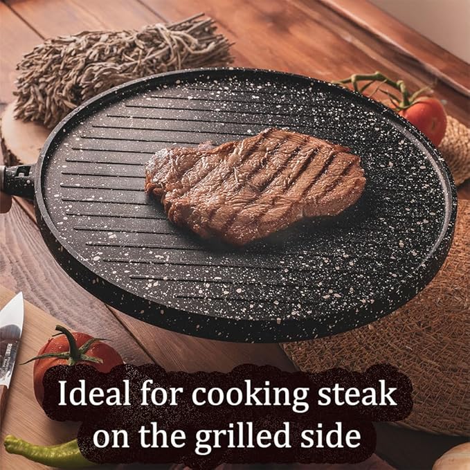 Cast Iron Comal Pan Tawa for Para Tortilla Comales Dosa Crepe Pancake Roti Griddle Cooking Cooker Warmer Maker Mexican Indian Nonstick Skillet Grill Frying Cookware Stove Top Stovetop Non Stick