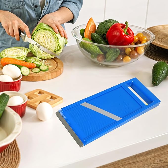 Vegetable Slicer Handheld,Portable Handheld Slicer with Stainless Steel Blade, Mini Mandoline Slicers for Vegetables, Fruits, Potatoes, Cheese, Carrots, Quick Uniform Slice,Blue