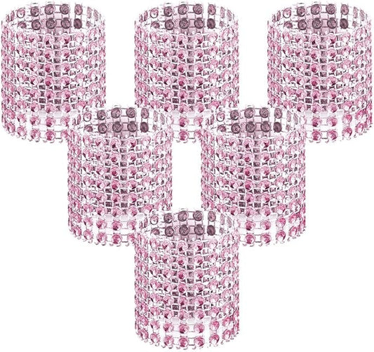 Accmor 50pcs Napkin Rings, Pink Napkin Rings Buckles for Table Decorations, Wedding, Dinner, Party, DIY Decoration