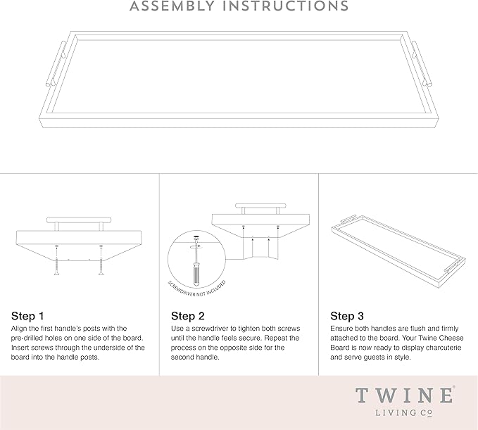 Twine Modern Manor Longboard Cheese Platter with Handles, Rectangular Cheese Board and Home Decor Tray, Dining Table Accessories Acacia Wood Set of 1