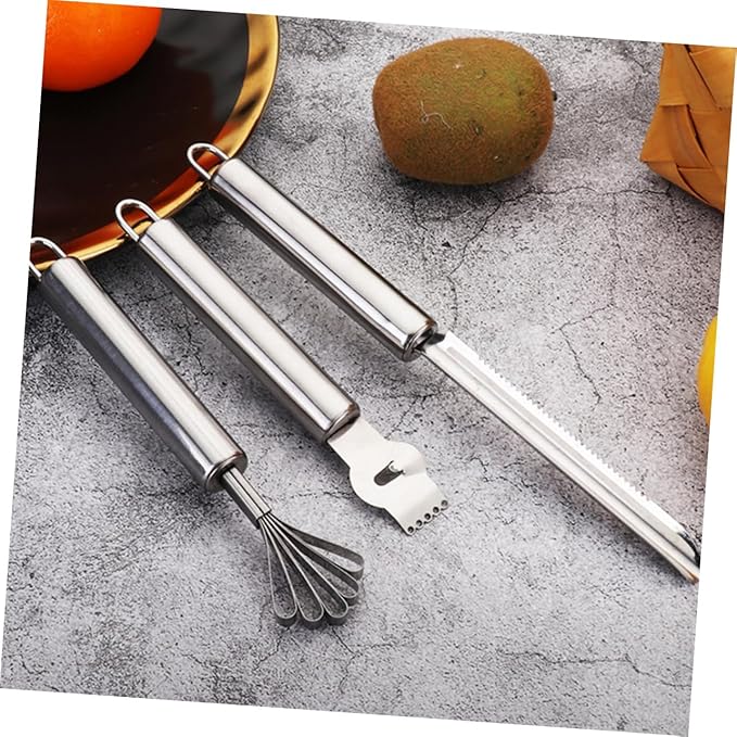 Happyyami Stainless Steel Fruit Peeler Set 3 Pcs Lemon Zester Pineapple Grater and Kitchen Grater Adjustable Kitchen Cutting Tool for Home Chefs