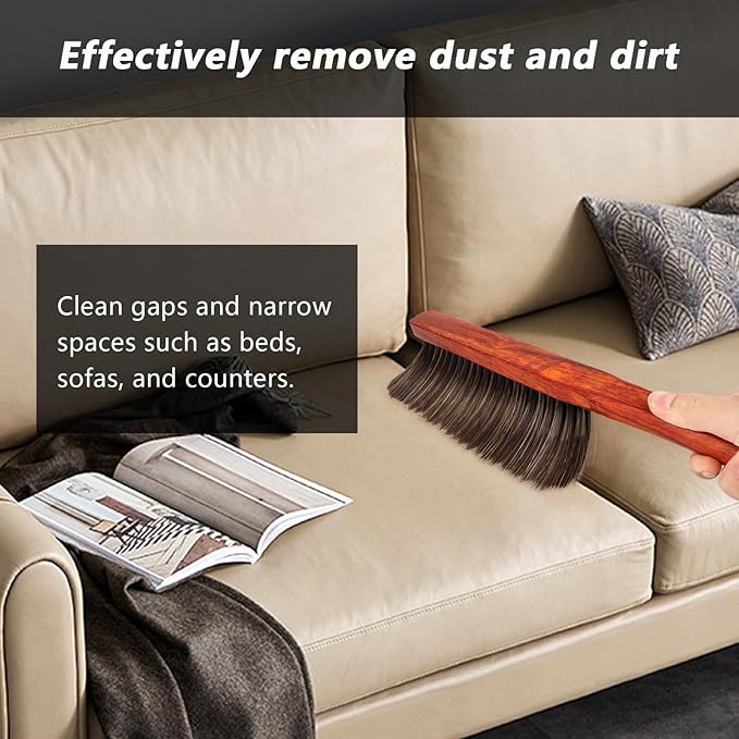 Hand Broom Brush Dust Cleaning : Hand Brush, Dusting Brush, Couch Brush, Soft Brush Cleaning, Dust Broom, Handheld Broom, Bed Brush, Hand Brushes for Cleaning The Bed, Sofa, Fireplace, car, etc., Red