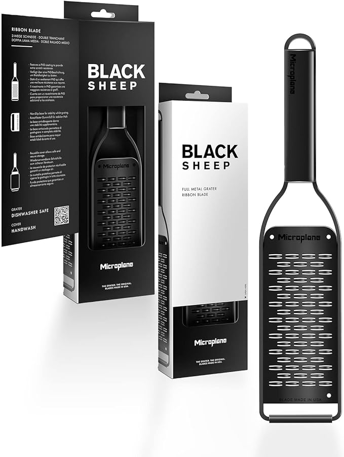 Microplane Kitchen Grater Ribbon Blade with a Stainless-Steel Blade - Made in USA, for Parmesan, Apple, Carrot, Zucchini & Chocolate from The Black Sheep Series