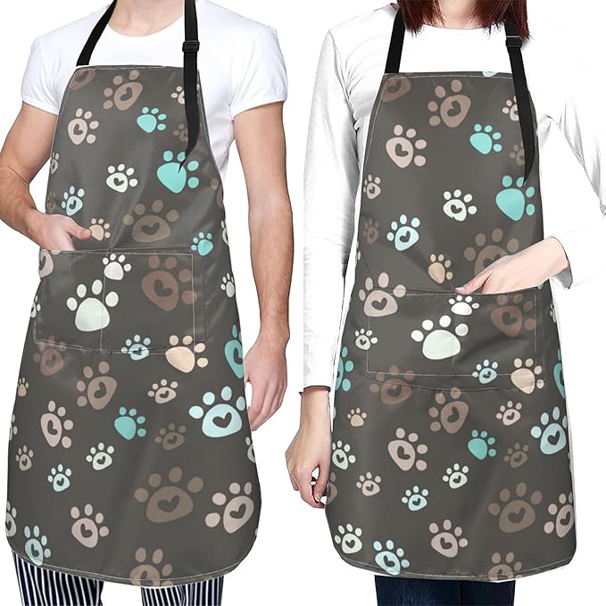 Apron with Pockets Aprons for Women Men Kitchen Chef Apron for Cooking Gardening Server Waitress Painting