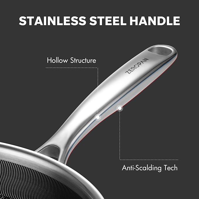 ZEROPAN Hybrid Nonstick 3.5-Quart Sauté Pan,Frying Pans Nonstick with Lid,PFAS PFOA PTFE Free,Stay-Cool Handle,10 Inch Deep Frying Pan,Dishwasher-Friendly, Oven Safe, Compatible with All Cooktops