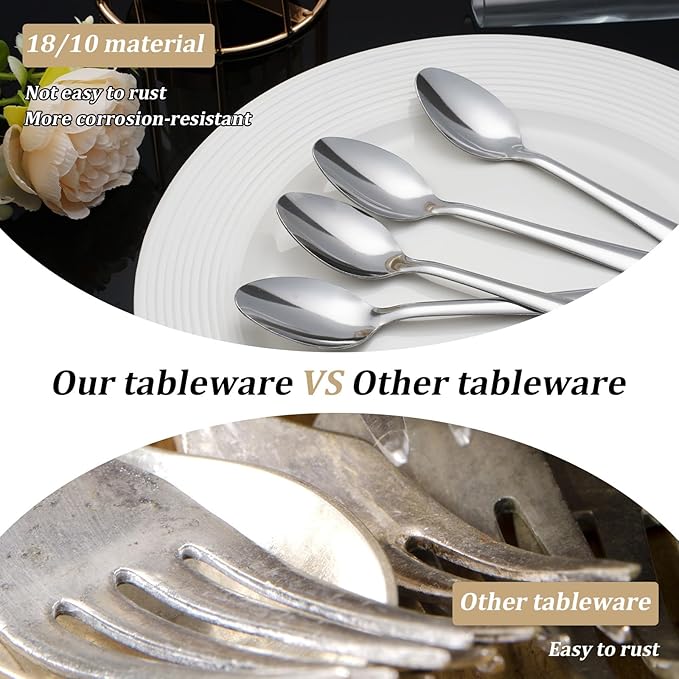 120 PCS Teaspoons Set - Windsor Stainless Steel Tea Spoons 5.9 Inch with Dishwasher Safe Small Spoons,Metal Dessert Spoon,Dinner Spoon Silverware for Home,Kitchen or Restaurant