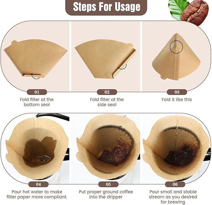 600 Count Cone Coffee Filters #4, Clinuse Unbleached Size 04 Coffee Filters 8-12 Cup, Disposable Natural Paper Filters, No.4 Cone Filters for Ninja, Cuisinart, Pour Over and Drip Coffee Maker