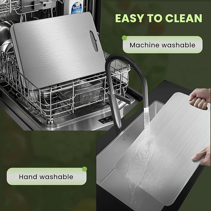 Titanium Cutting Board, 2025 New Upgrade 100% Pure Titanium Cutting Boards for Kitchen, Hygiene & Durability Non Stick Chopping Board, Double sided Cutting Mat, Easy to Clean (18 * 12)
