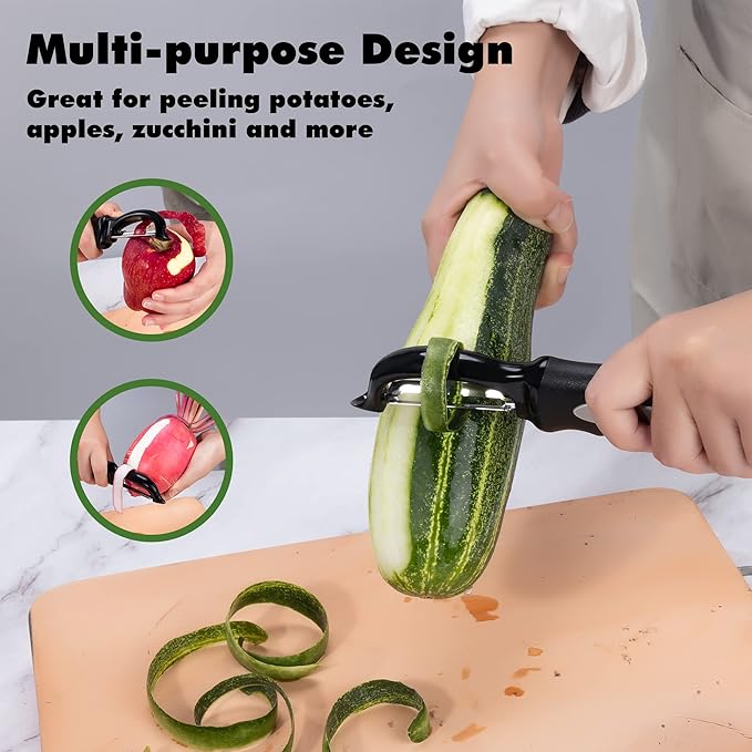 Rainspire Vegetable Peeler Potato Peelers for Kitchen, Sharp Stainless Steel Blades Veggie, Comfortable Handle Fruit Peeler, Carrot Peeler Apple Peeler Dishwasher Safe