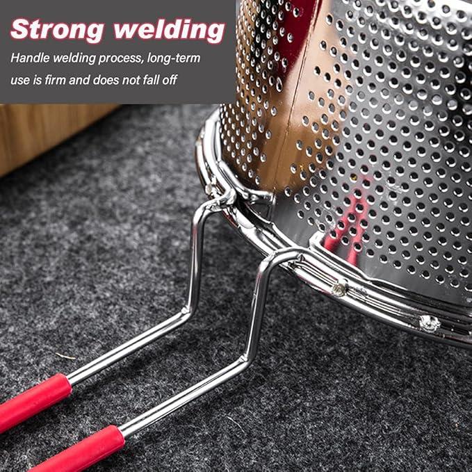 Stainless Steel Deep Frying Basket with Long Handle, Fried Food Filter Basket, Pasta Strainer Colander for Home Restaurant (SIZE:7.09 inch)