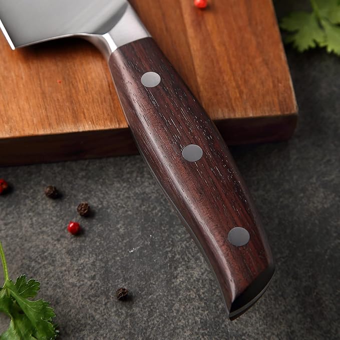 XINZUO 8 Inch Chef Knife,German Stainless Steel, Professional Kitchen Cutting Knife, Ultra Sharp Cooking Knife with Red Sandalwood Handle
