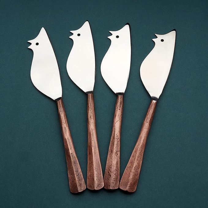 INOX artisans Ridge Ratoncito Cheese Spreader/Knife 4 Pc. Set