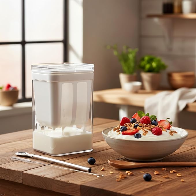Greek Yogurt Strainer - 1.16 Quart Ultra Fine Mesh Filter (White)
