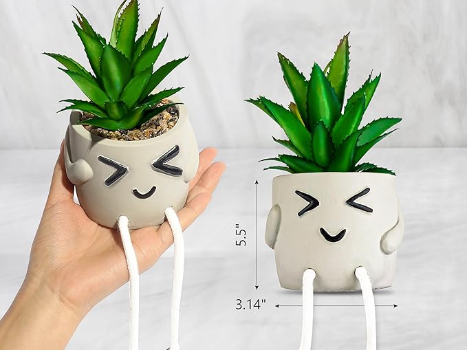 OLEEK small fake plants office decor - fake succulents plants artificial for desk decor - fake plant office decorations for work - office decor for women - office plants cubicle accessories room décor