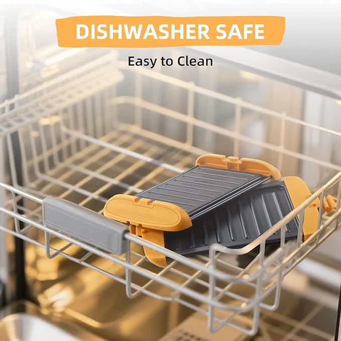 Microwave Sandwich Maker, Microwave Toastie Maker, Snack Maker & Panini Press, Microwavable Metal, Removable Non-Stick Plates Silicone Microwavable Cookware, Dishwasher Safe, Orange