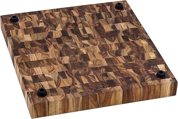 Ruvati 17 x 16 x 2 inch thick End-Grain Acacia Butcher Block Solid Wood Large Cutting Board - RVA2445ACA