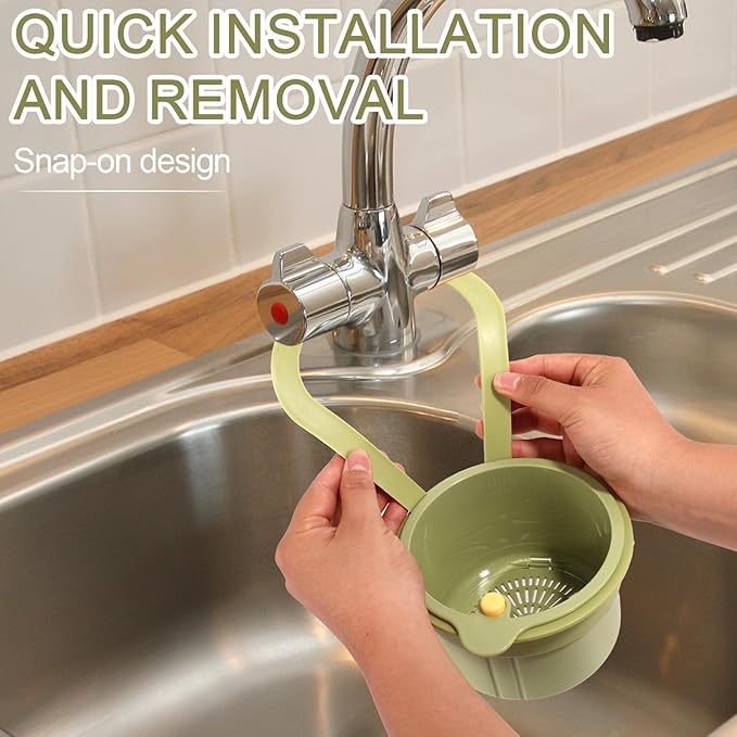 Faucet Hanging Strainer Basket, Hanging Kitchen Sink Strainer Basket with Press Dumping Design Practical Sink Food Catcher for Filtering Fruit Vegetable Waste