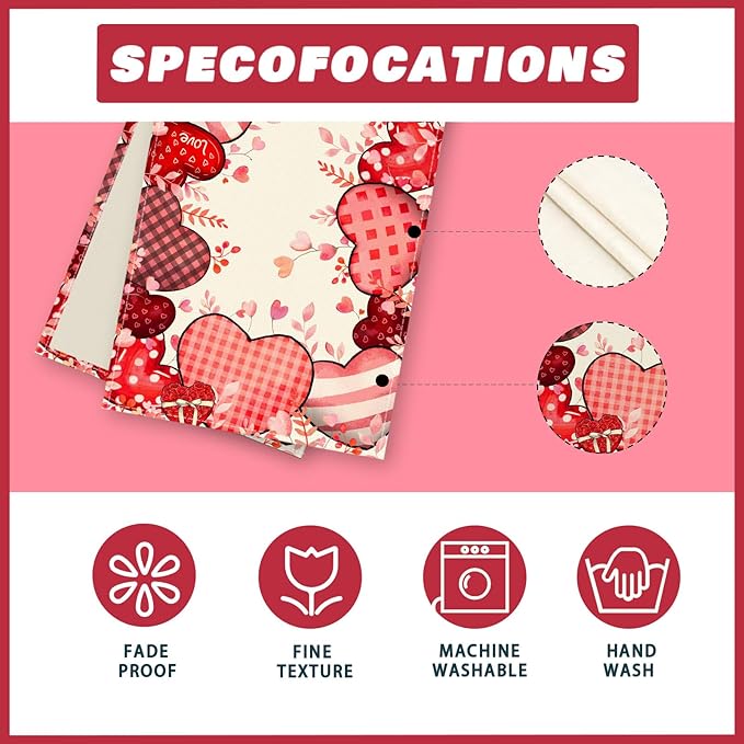 XCHI Love Hearts Valentine's Day Table Runner Table Decoration for Party Home Kitchen Dining Holiday Decor 13x108 Inch