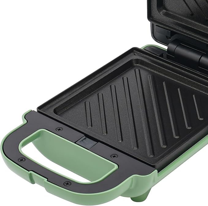 Sandwich Maker,Personal Breakfast Machine,Portable Sandwich Maker,Pizza Pockets,Electric Contact Grill Single for Making Sandwiches,Eggs,Bacon (Green)