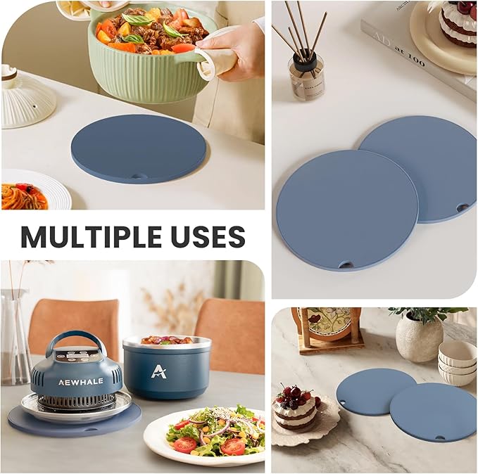 AEWHALE Air Fryer Silicone Trivets -Heat-Resistant& Non-Slip Hot Pad,Protection for Countertop
