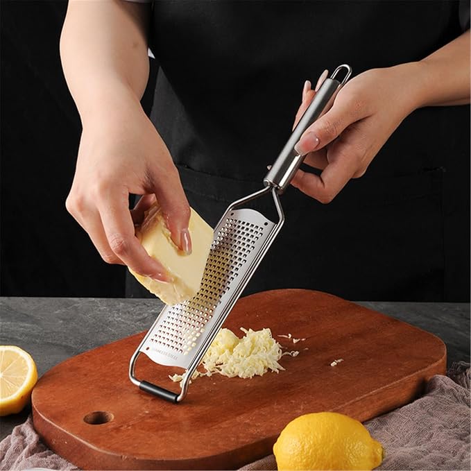 Professional Lemon Zester with Comfortable Grip Stainless Steel Cheese Grater Ergonomic Handle Vegetable Slicer Supplies Ergonomic Handle Grater
