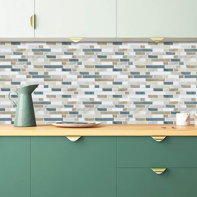 STICKGOO Peel and Stick Tile Backsplash for Kitchen, 12”×12”Stick on Backsplash, Self Adhesive Tile for Kitchen Backsplash and Bathroom(10 Sheets, Thicker Design)