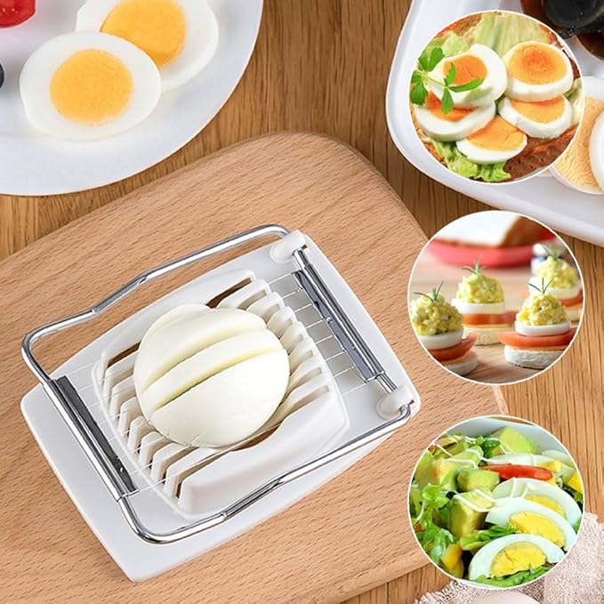 Egg Slicer for Hard Boiled Eggs, Egg Slicers with Stainless Steel Wires, Multipurpose Egg Cutter, Strawberry Slicer, Fruit Slicer Dicer for Cutting Bananas, Kiwi, Make Fruit Vegetable Salad