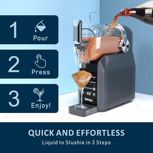 Slushie Machine, 88oz Frozen Drink Maker with 7 Preset Programs, No Ice Required for Frozen Margaritas, Slushies, Frappés and Milkshakes, Mist Gray