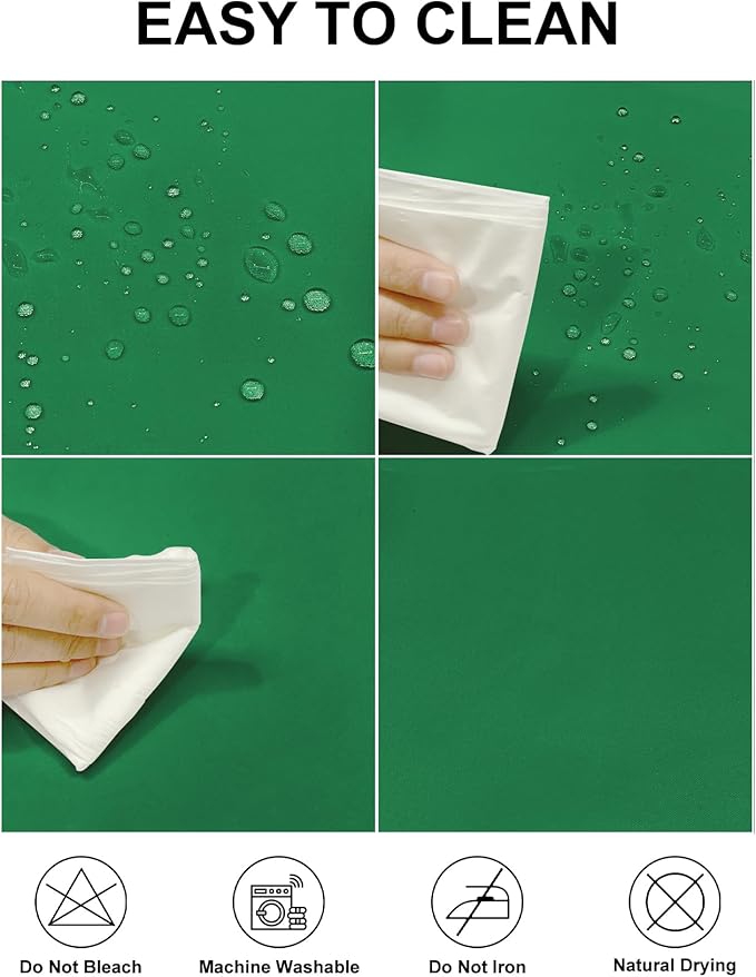 Fokitut 2 Pack Waterproof Rectangle Tablecloth, 60x102 Inch, Stain Resistant and Wrinkle Polyester Table Cloth, Fabric Table Cover for Kitchen Dining, Wedding, Party, Holiday Dinner-Emerald