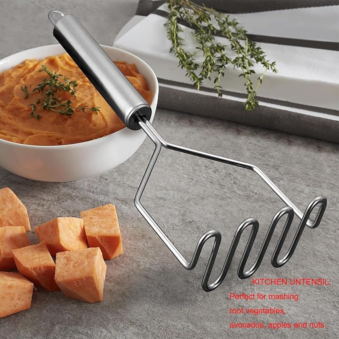 TENTA TENTA KITCHEN 2 PCS Potato Mashers, Thick Nylon Nonstick Food Masher, Safe for Non-Stick Cookware, Strong Stainless Steel Potato Ricer For More Cookware