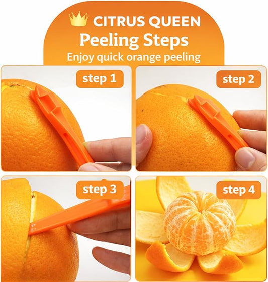 Citrus Queen Green Orange Citrus Peeler 2-Pack - Mixed Color Starter Set for Cocktails & Kitchen Use