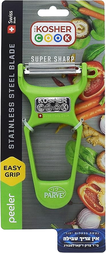 The Kosher Cook Y Vegetable Peeler - Heavy Duty, Ultra Sharp Stainless Steel Blade - Swiss Peeler - Easy Grip Plastic Handle - Color Coded Kitchen Tools - Green