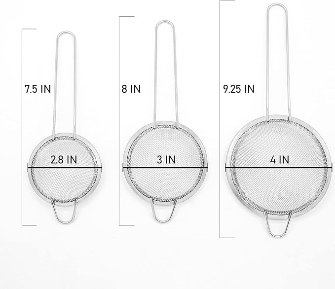 Multifunctional Stainless Steel Filter Spoon, 3-Piece Fine Mesh Milter, Stainless Straniners, Easy to Clean. Safe, Durable, and Versatile.