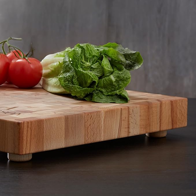 Personalization Universe Premium Wooden Cutting Board 16x18x1.75 - Handcrafted North American Hardwood End Grain with Feet - Charcuterie/Wedding Gift - Made in USA