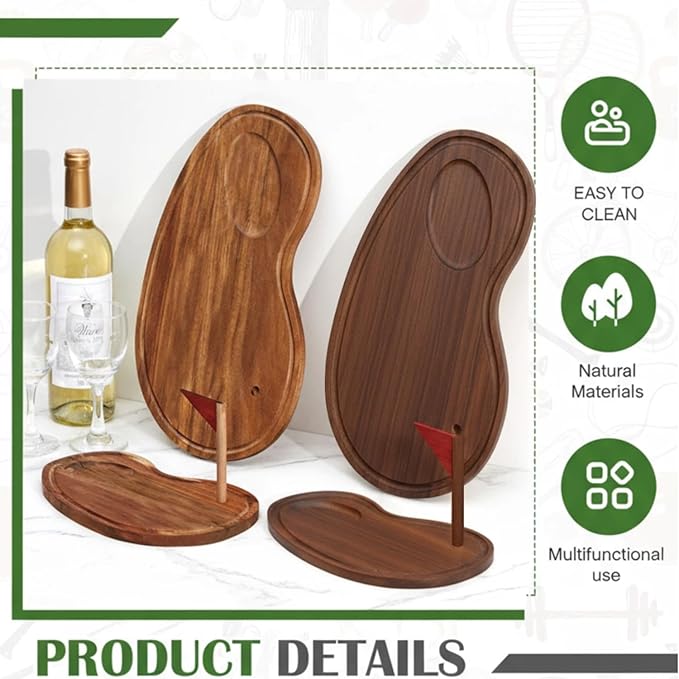 Ziliny Golf Cheese Board Gift Set Golf Party Favor Prizes Charcuterie Wood Board with Knives and Box Father Day Gift for Dad Grandpa Party Tournament Game(Walnut,15 x 8.3 x 0.47 ")