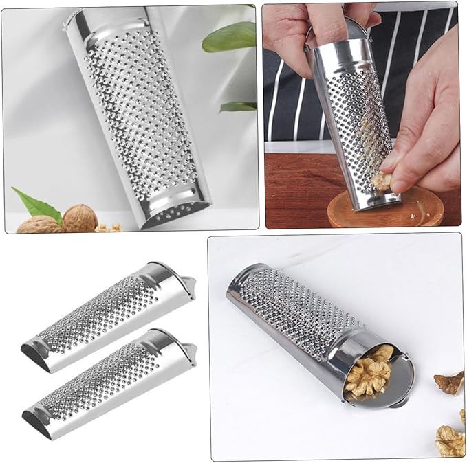 2pcs Stainless Steel Ginger Zester Grater Multi Functional Kitchen Tool for Garlic Cheese Spices More Ergonomic Non Slip Handle for Effortless Grating for Home Restaurant Use